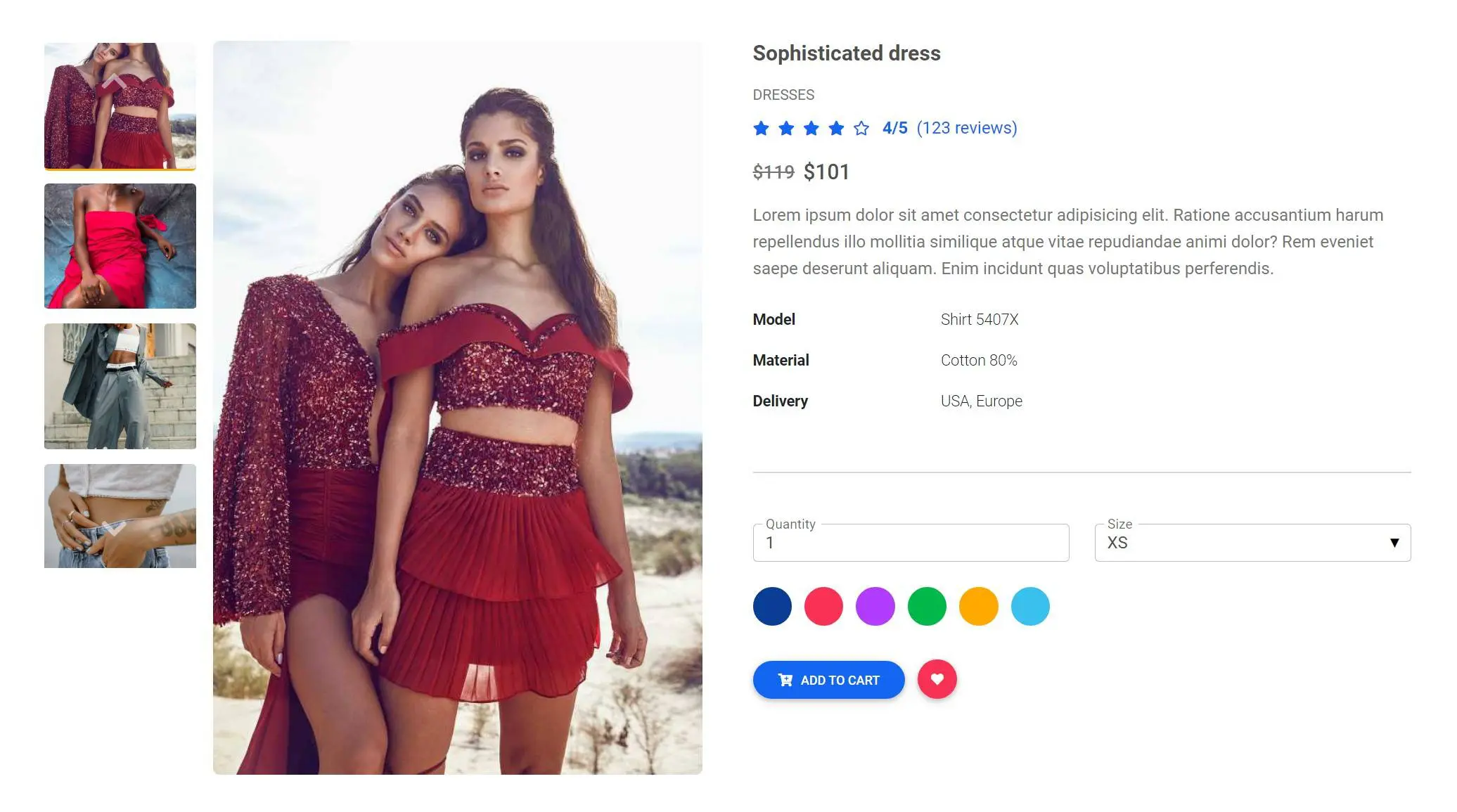Bootstrap 5 eCommerce Product Details Design Block
