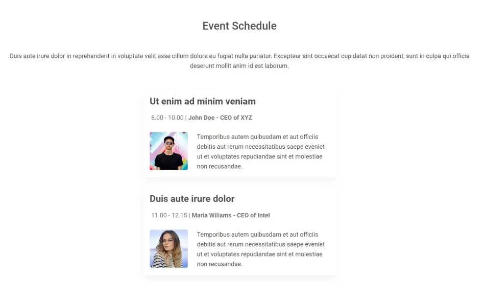 Bootstrap 5 Industries Event Design Block